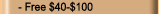Bonus Offer Free $40 - $20